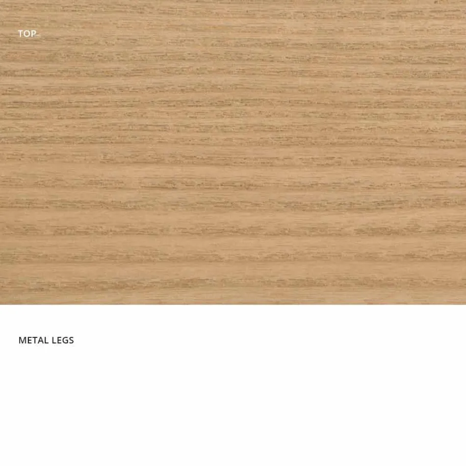 Stół z drewna MDF i nowoczesnego metalu wykonany we Włoszech, Dionigi Viadurini