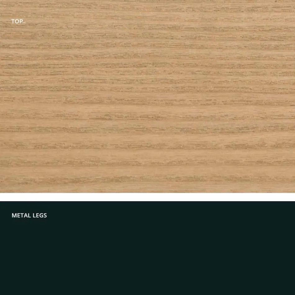 Stół z drewna MDF i nowoczesnego metalu wykonany we Włoszech, Dionigi Viadurini