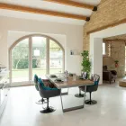 Stół do jadalni z tropikalnego drewna z recyklingu i metalowych nóg - wysuwany Viadurini