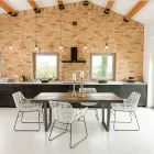 Stół do jadalni z tropikalnego drewna z recyklingu i metalowych nóg - wysuwany Viadurini