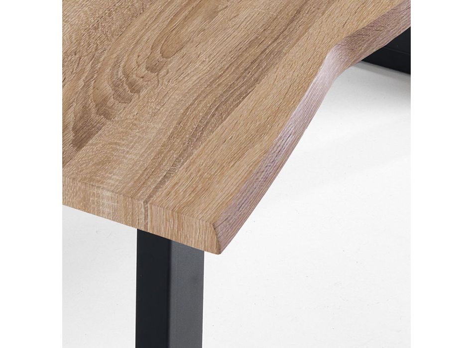 Stół do jadalni z płyty Mdf z nogami ze stali malowanej na czarno - Gepard Viadurini