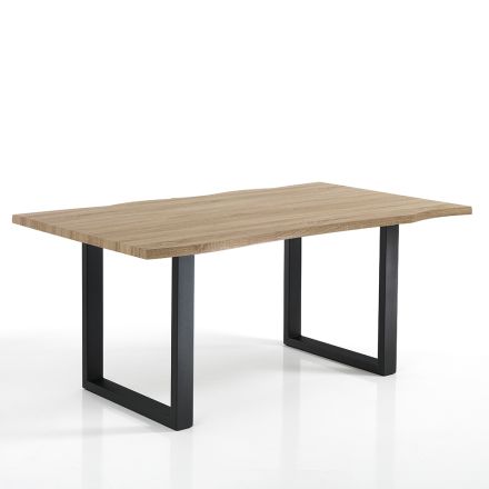 Stół do jadalni z płyty Mdf z nogami ze stali malowanej na czarno - Gepard Viadurini