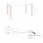 Stół do jadalni z melaminy i malowanego metalu Made in Italy - Remigio Viadurini