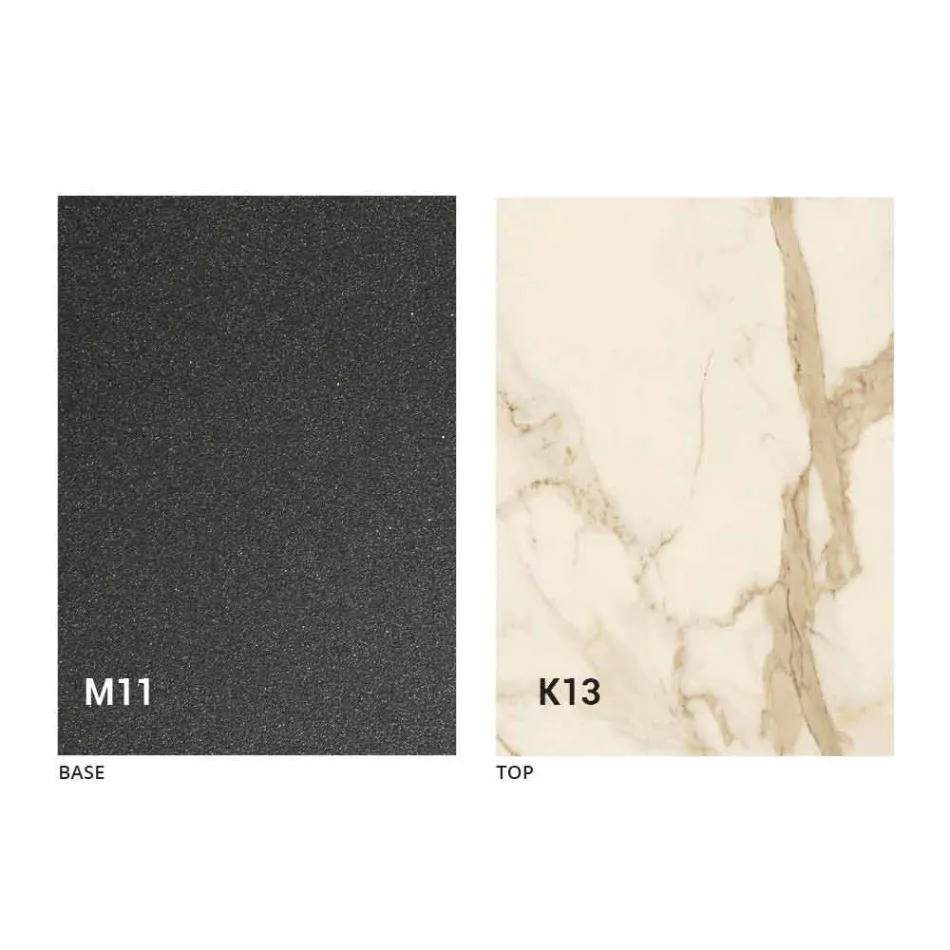 Metalowy stół do jadalni i ceramiczny blat Made in Italy Design - Anaconda Viadurini