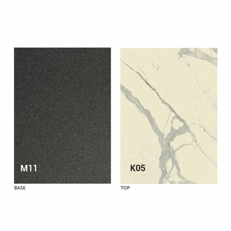 Metalowy stół do jadalni i ceramiczny blat Made in Italy Design - Anaconda Viadurini