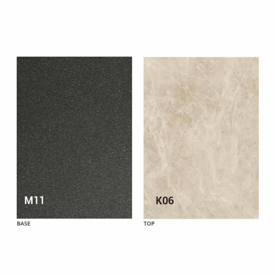 Metalowy stół do jadalni i ceramiczny blat Made in Italy Design - Anaconda Viadurini