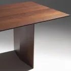 Stół jadalny ze sklejki fornirowanej jesionem poddanym obróbce cieplnej - Akwarium Viadurini