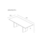 Stół jadalny ze sklejki fornirowanej jesionem poddanym obróbce cieplnej - Akwarium Viadurini