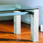 kamienny stół i szkło nowoczesny EBEA projekt Viadurini