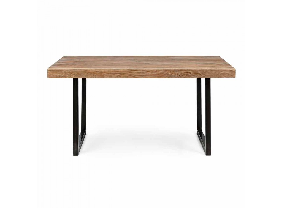 Stół do jadalni w stylu industrialnym z drewna i stali Homemotion - Molino Viadurini