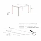 Stół do jadalni z białego szkła i malowanego metalu Made in Italy - Broszka Viadurini