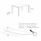 Stół do jadalni z białego szkła i malowanego metalu Made in Italy - Broszka Viadurini