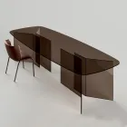 Szklany stół do jadalni z prostokątnym blatem Made in Italy - Charles Viadurini