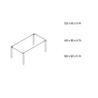 Stół do jadalni ze szkła i nogi z dębu lub orzecha Canaletto - Aschio Viadurini