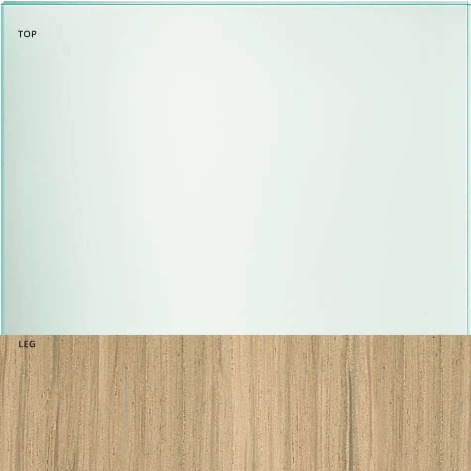 Stół do jadalni ze szkła i nogi z dębu lub orzecha Canaletto - Aschio Viadurini