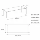 Stół do jadalni z bardzo przezroczystego szkła Luxury Design 4 Wymiary - Kuduro Viadurini