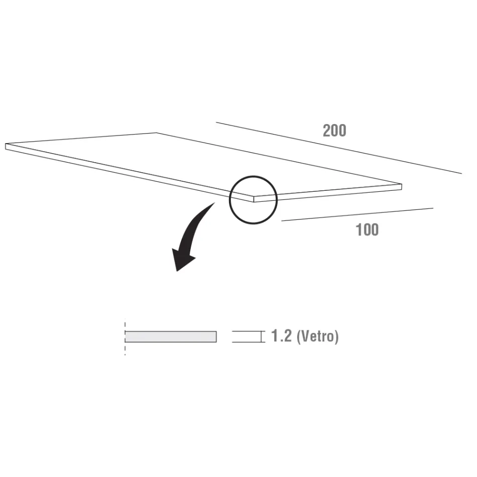 Luksusowy stół do jadalni ze szkła hartowanego i metalu wyprodukowany we Włoszech - Carlino Viadurini