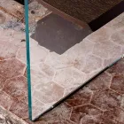 Nowoczesne drewno stół 100x200cm ze szkła nóg Flora Viadurini