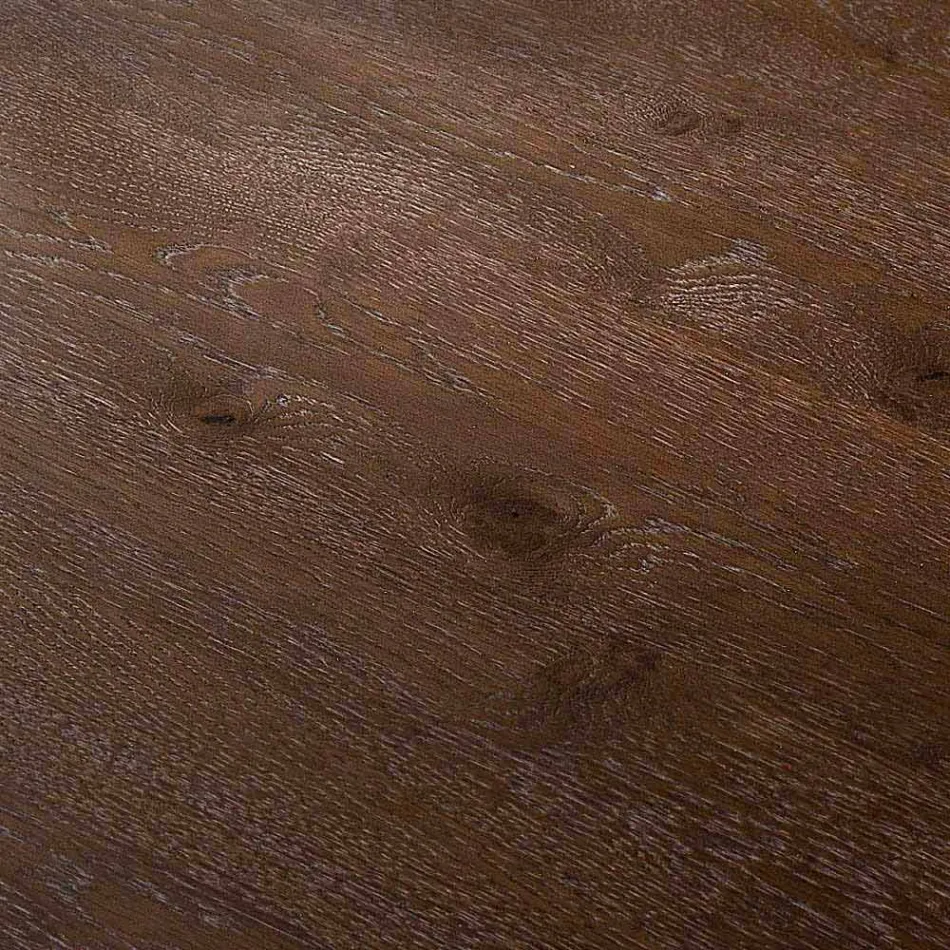 Nowoczesne drewno stół 100x200cm ze szkła nóg Flora Viadurini