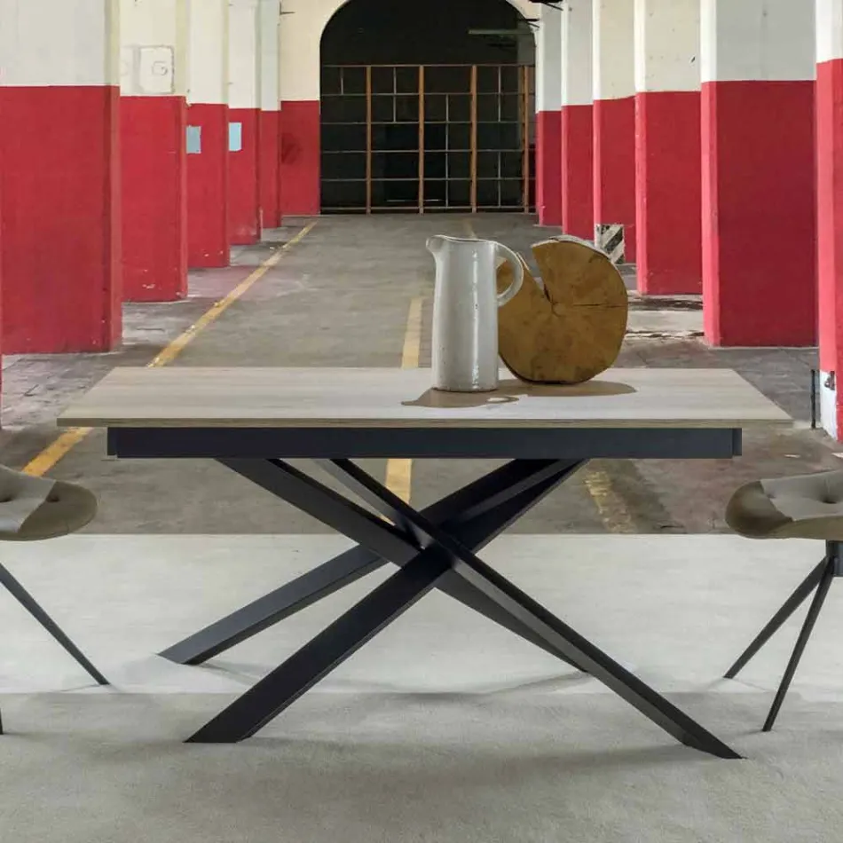 Stół rozkładany nowoczesny, blat laminowany - Marliana Viadurini