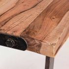 Nowoczesny stół do jadalni z drewna akacjowego i stali Homemotion - Bingo Viadurini