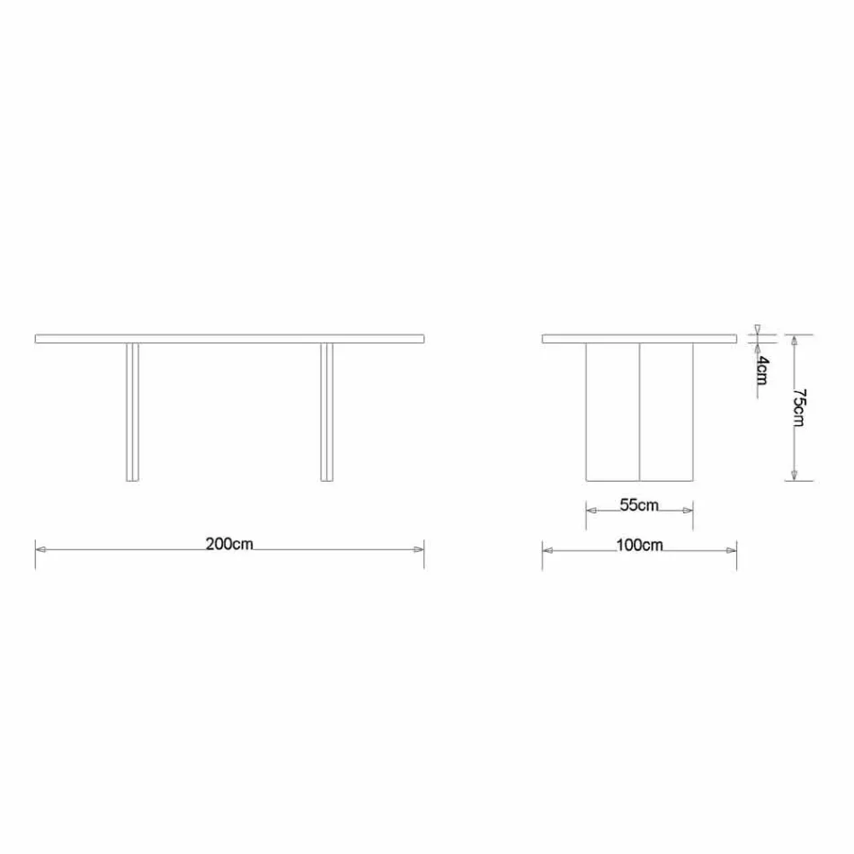 Nowoczesny dębowy stół wykonany we Włoszech 200x100cm Paul Viadurini