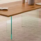 Nowoczesny stół do jadalni z wiązanego dębu i szkła Made in Italy - Sibillo Viadurini