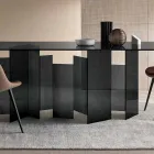 Nowoczesny stół do jadalni na zewnątrz lub wędzone szkło Made in Italy - Random Viadurini