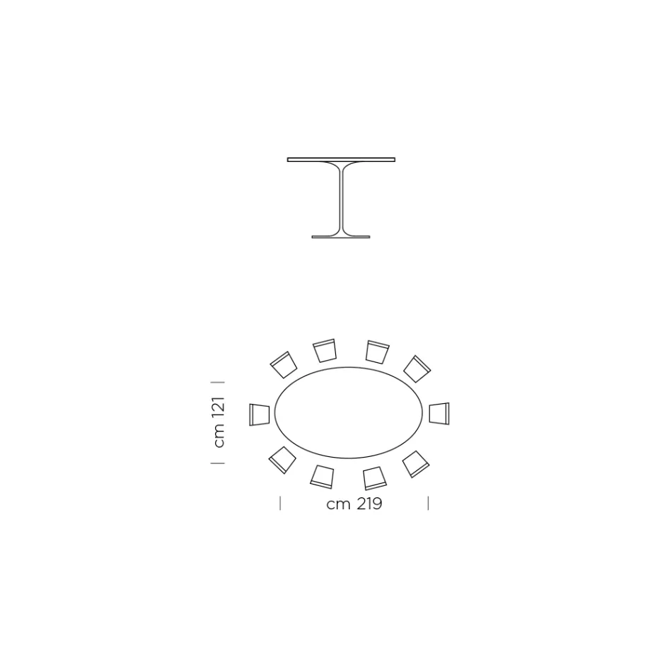 Owalny stół do jadalni z luksusowym blatem Fenix Made in Italy - dolary Viadurini