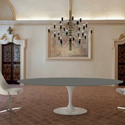Owalny stół do jadalni z luksusowym blatem Fenix Made in Italy - dolary Viadurini