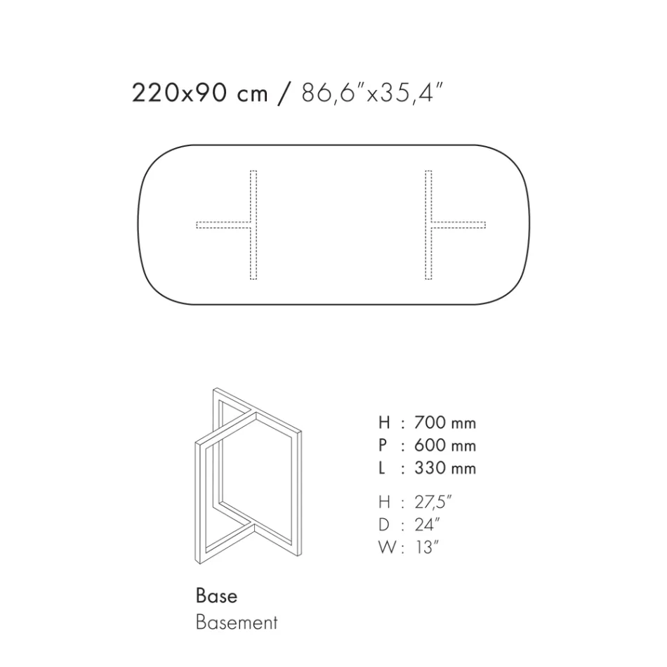 Owalny stół do jadalni z kamionki porcelanowej i metalu Made in Italy - Emilio Viadurini