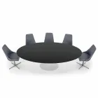 Owalny stół do jadalni z laminatu i aluminium Made in Italy, cenny - dolary Viadurini