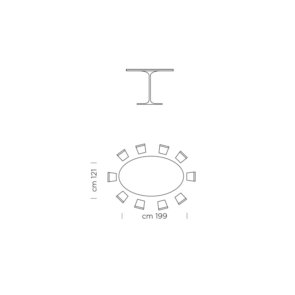 Owalny stół do jadalni z laminatu i aluminium Made in Italy, cenny - dolary Viadurini