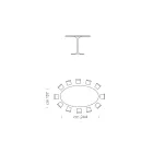 Owalny stół do jadalni z laminatu i aluminium Made in Italy, cenny - dolary Viadurini