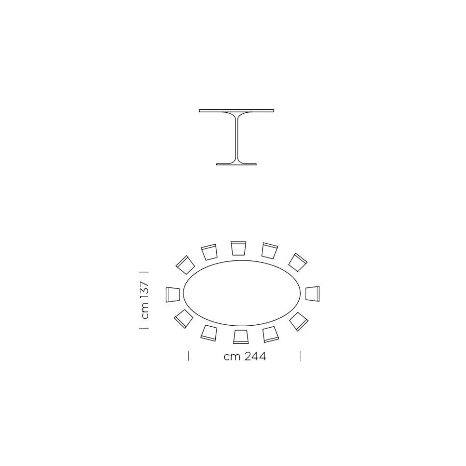 Owalny stół do jadalni z laminatu i aluminium Made in Italy, cenny - dolary Viadurini