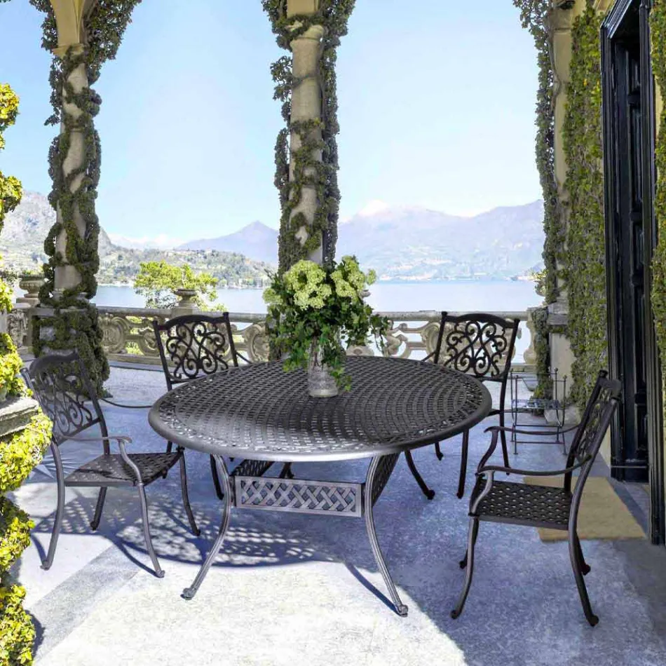 Stół do jadalni na zewnątrz z aluminium malowanego na biało lub antracyt - szybki Viadurini