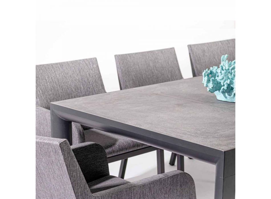 Stół do jadalni z ceramiki i aluminium, Homemotion - Salem Viadurini