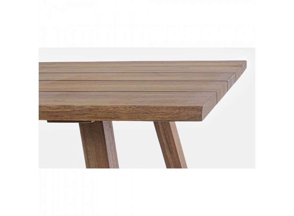 Stół do jadalni na zewnątrz w wykończeniu olejem z drewna akacji - Leonard Viadurini