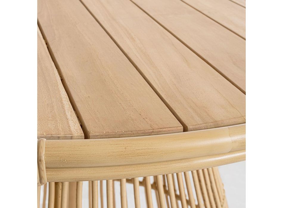 Stół ogrodowy z aluminium i drewna tekowego-Svlk - Matter Viadurini