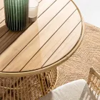 Stół ogrodowy z aluminium i drewna tekowego-Svlk - Matter Viadurini