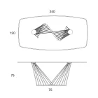 Szklany blat i metalowa podstawa do jadalni w 2 rozmiarach - Alariko Viadurini