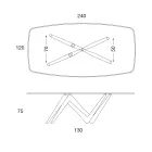 Stół do jadalni ze szklanym blatem i nogami z poliuretanu 2 rozmiary - Stalto Viadurini