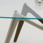 Stół do jadalni ze szklanym blatem i nogami z poliuretanu 2 rozmiary - Stalto Viadurini
