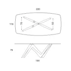 Stół do jadalni ze szklanym blatem i nogami z poliuretanu 2 rozmiary - Stalto Viadurini