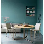 Nowoczesny składany stół z drewna i metalu Made in Italy - Menelao Viadurini