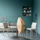 Nowoczesny składany stół z drewna i metalu Made in Italy - Menelao Viadurini