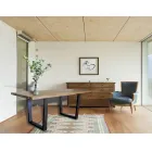 Stół do jadalni platerowany dębem sękanym Masellato Made in Italy - Pilar Viadurini