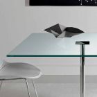 Kwadratowy stół do jadalni w ultralekkim szkle i metalu Made in Italy - Dolce Viadurini