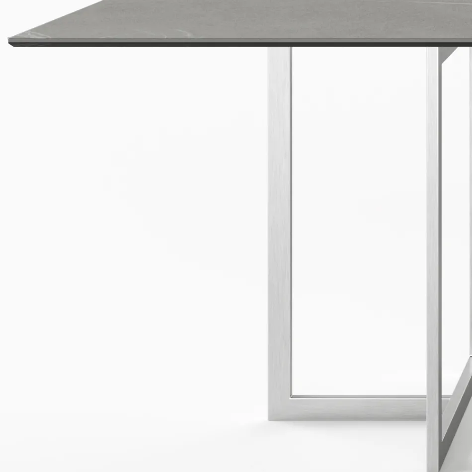 Prostokątny stół do jadalni z kamionki porcelanowej Made in Italy - Emilio Viadurini