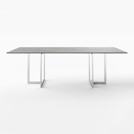 Prostokątny stół do jadalni z kamionki porcelanowej Made in Italy - Emilio Viadurini